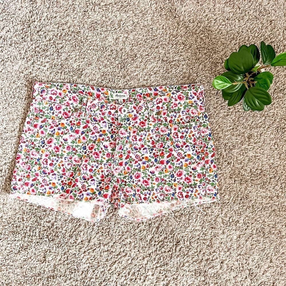 Madewell Floral Stretch Denim Shorts Sz 27